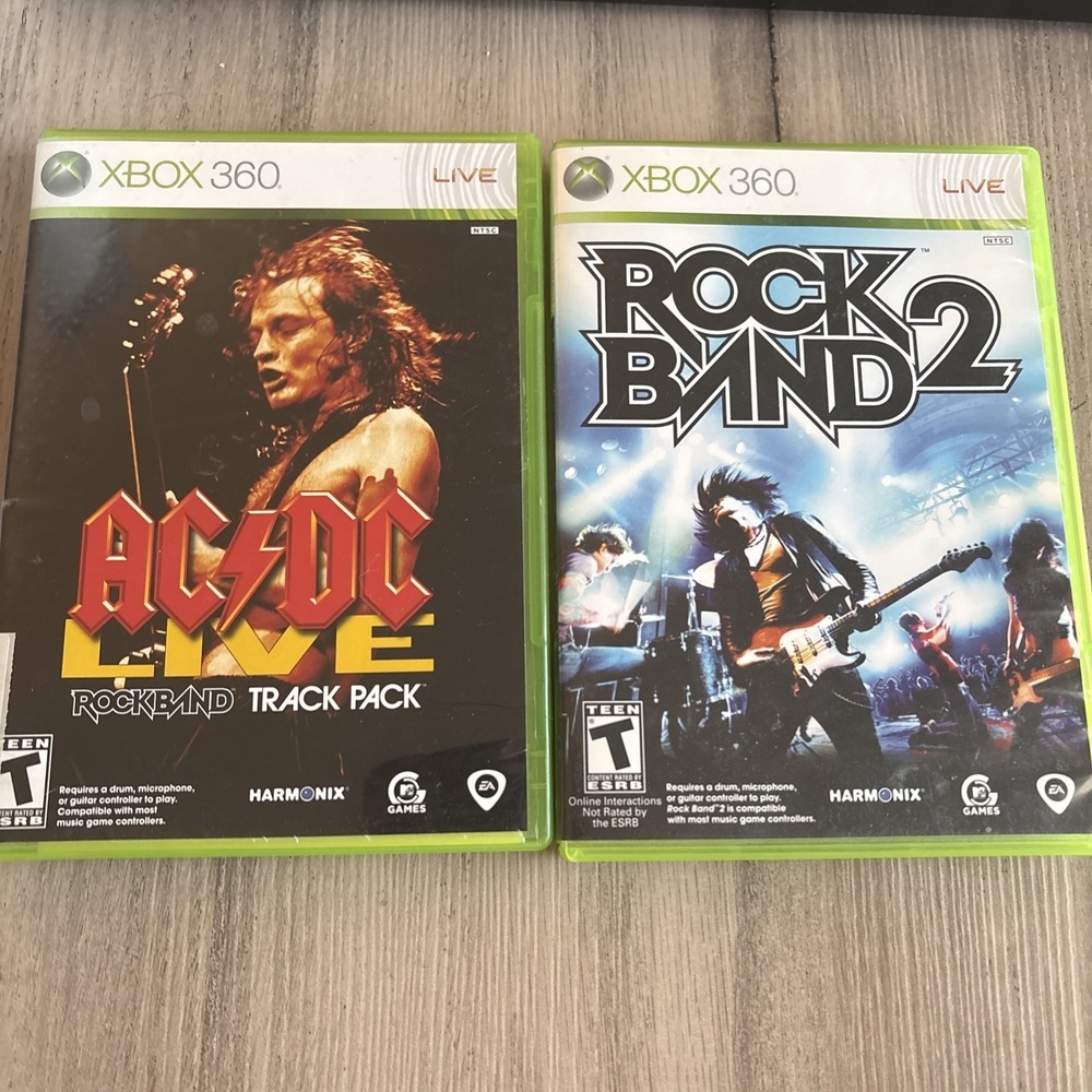 Xbox 360 Xbox Live Rock Band 2 & AC/DC Rock Band Track Pack Video Games